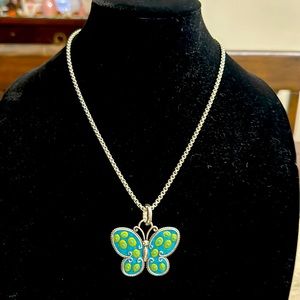 Brighton turquoise Blue w light Green. Reversible Necklace